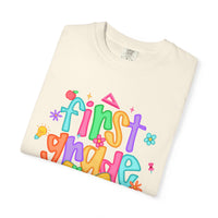 Coquette First Grade Pencil Bow - Comfort Colors | Trendy Women's T-Shirt. Direct to Garment. Printed & Shipped in the USA. Unisex Sizes.
