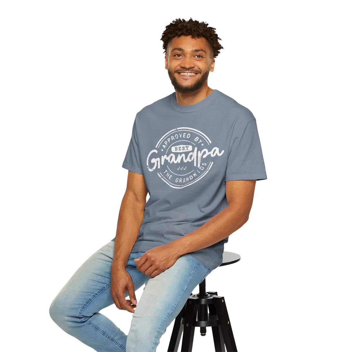 Best Grandpa, Approved by the Grandkids - Comfort Colors | Trendy Men's T-Shirt. Direct to Garment. Printed & Shipped in the USA. Unisex Sizes.