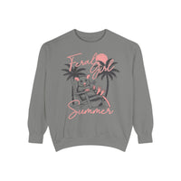Feral Girl Summer, Possum on a Beach - Comfort Colors | Trendy Women's Sweatshirt. Direct to Garment. Printed & Shipped in the USA. Unisex Sizes.