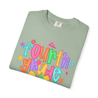 Coquette Fourth Grade Pencil Bow - Comfort Colors | Trendy Women's T-Shirt. Direct to Garment. Printed & Shipped in the USA. Unisex Sizes.