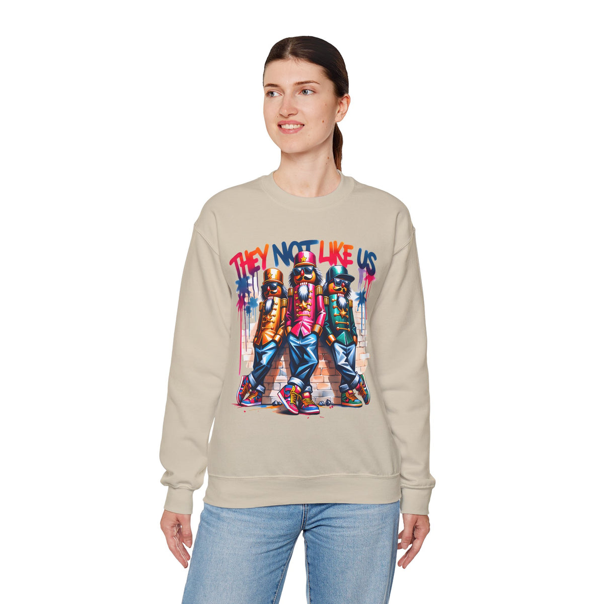They Not Like Us Nutcracker Trio Christmas – Gildan Heavy Blend | Trendy Women’s and Men's Soft Sweatshirt. Direct to Garment. Printed & Shipped in the USA. Unisex Sizes.