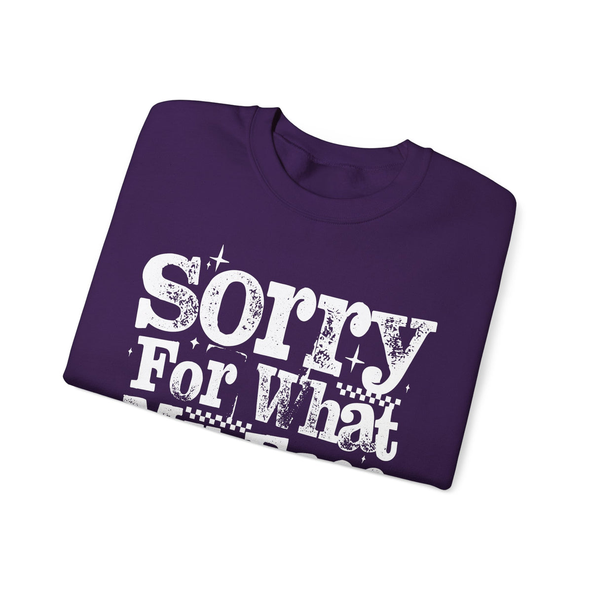 Sorry For What My Face Said - Distressed – Gildan Heavy Blend | Trendy Women’s Soft Sweatshirt. Direct to Garment. Printed & Shipped in the USA. Unisex Sizes.