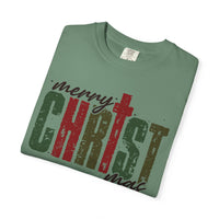 Distressed Merry ChrisTmas Faith - Comfort Colors | Trendy Men's and Women's T-Shirt. Direct to Garment. Printed & Shipped in the USA. Unisex Sizes.