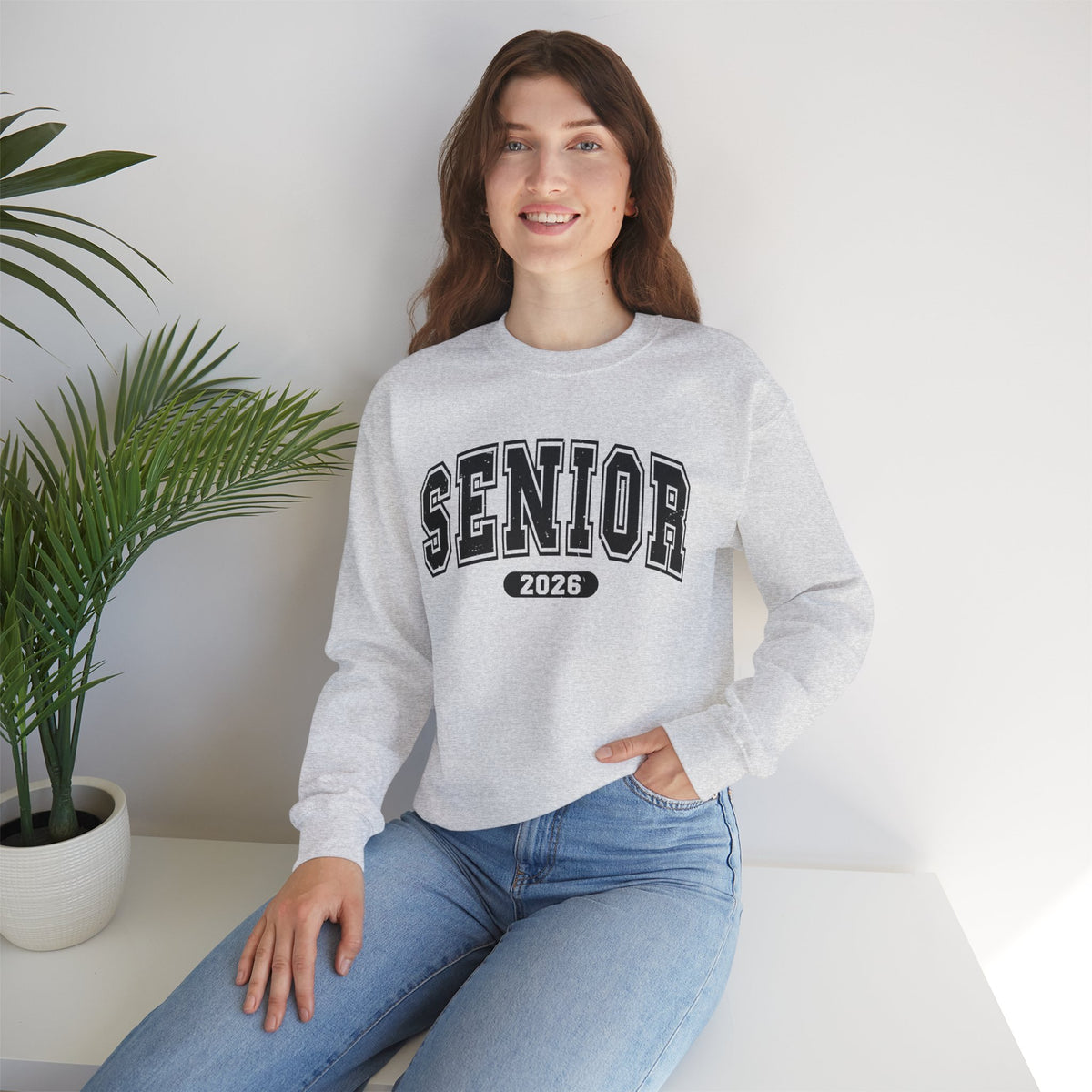 Senior 2026, Varsity – Gildan Heavy Blend | Trendy Women’s and Men's Soft Sweatshirt. Direct to Garment. Printed & Shipped in the USA. Unisex Sizes.