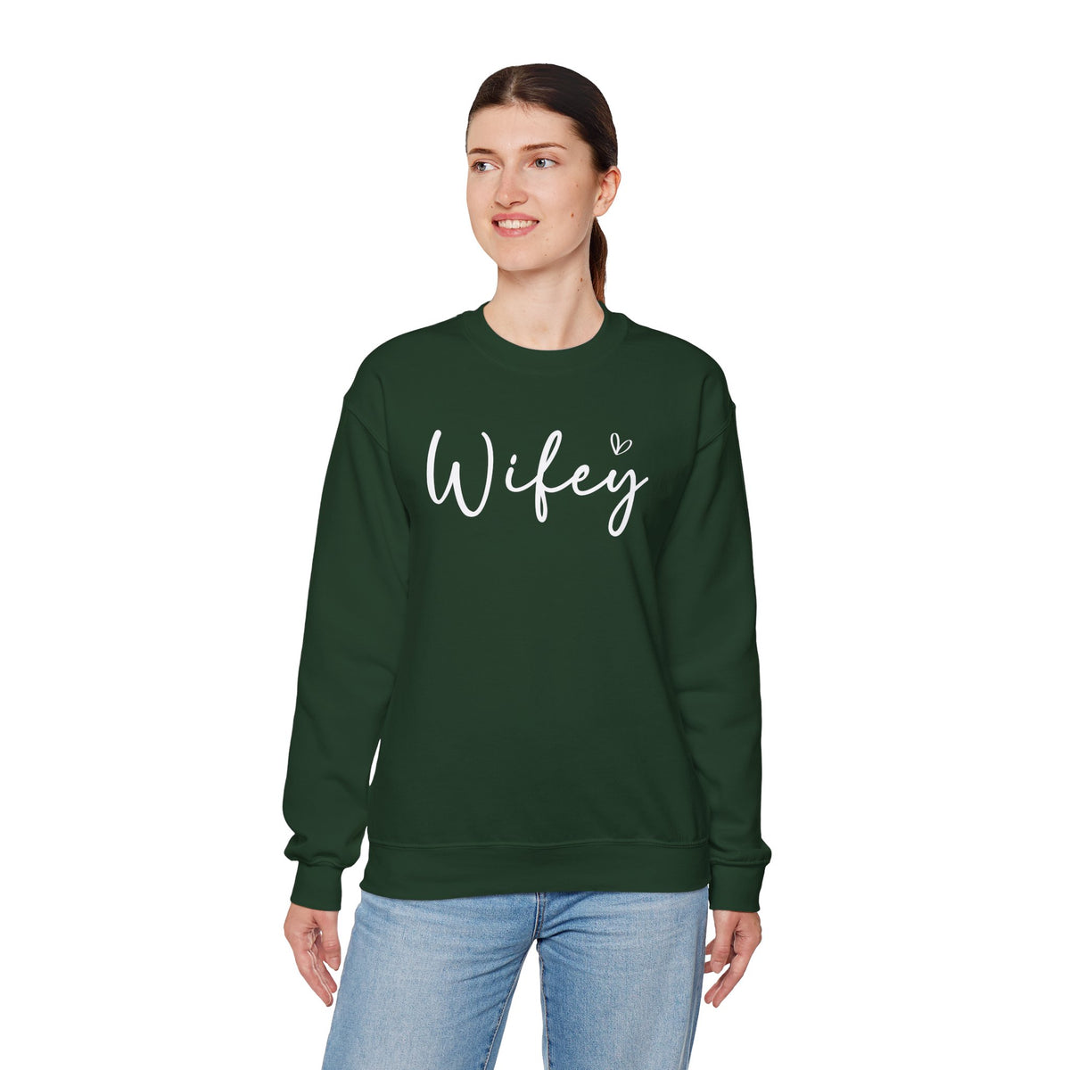 Wifey – Gildan Heavy Blend | Trendy Women’s Soft Sweatshirt. Direct to Garment. Printed & Shipped in the USA. Unisex Sizes.