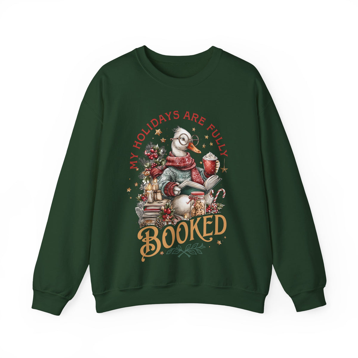 My Holidays are Fluffy and Booked – Gildan Heavy Blend | Trendy Women’s Soft Sweatshirt. Direct to Garment. Printed & Shipped in the USA. Unisex Sizes.
