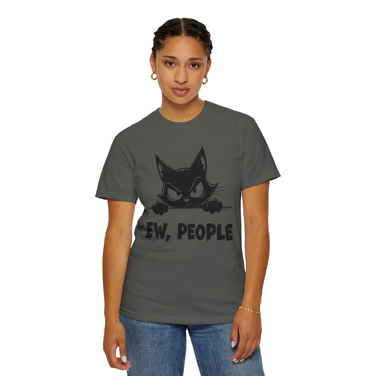 Ew People, Grumpy Cat - Comfort Colors | Funny Unisex T-Shirt. Direct to Garment. Printed & Shipped in the USA. Unisex Sizes.
