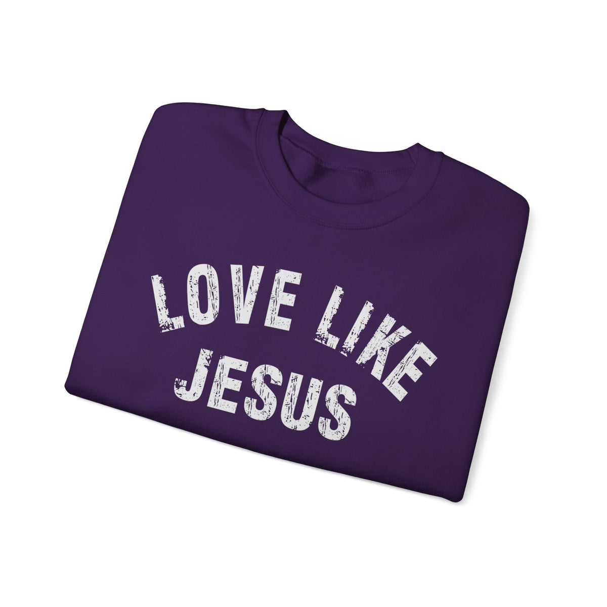 Love Like Jesus - Distressed – Gildan Heavy Blend | Trendy Men's and Women’s Soft Sweatshirt. Direct to Garment. Printed & Shipped in the USA. Unisex Sizes.