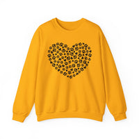 Dog Paw Heart – Gildan Heavy Blend | Trendy Women’s Soft Sweatshirt. Direct to Garment. Printed & Shipped in the USA. Unisex Sizes.