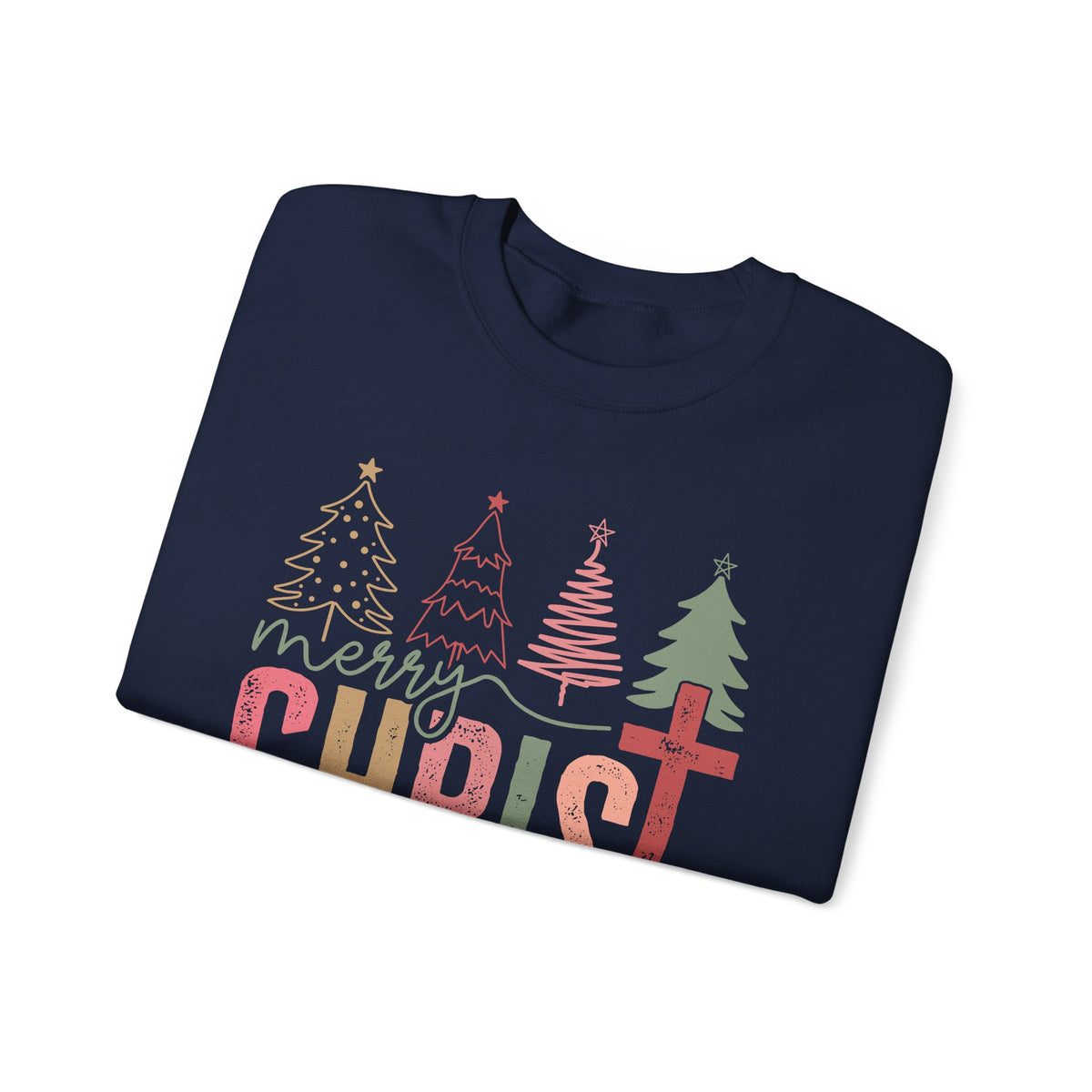 Merry ChrisTmas Christian Faith Graphic – Gildan Heavy Blend | Trendy Women’s Soft Sweatshirt. Direct to Garment. Printed & Shipped in the USA. Unisex Sizes.