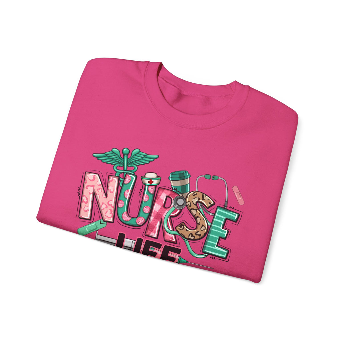 Nurse Life Cute Preppy Healthcare – Gildan Heavy Blend | Trendy Women’s Soft Sweatshirt. Direct to Garment. Printed & Shipped in the USA. Unisex Sizes.