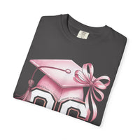 Pink Coquette, Class of 2026 Graduation Cap - Comfort Colors | Trendy Women's T-Shirt. Direct to Garment. Printed & Shipped in the USA. Unisex Sizes.
