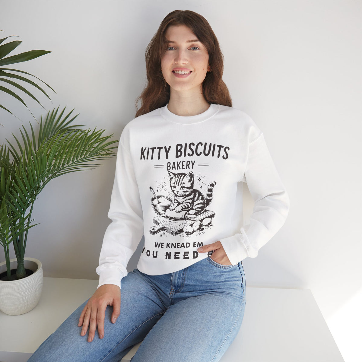 Kitty Biscuits Bakery – Gildan Heavy Blend | Trendy Women’s and Men's Soft Sweatshirt. Direct to Garment. Printed & Shipped in the USA. Unisex Sizes.