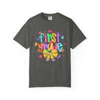 Coquette First Grade Pencil Bow - Comfort Colors | Trendy Women's T-Shirt. Direct to Garment. Printed & Shipped in the USA. Unisex Sizes.