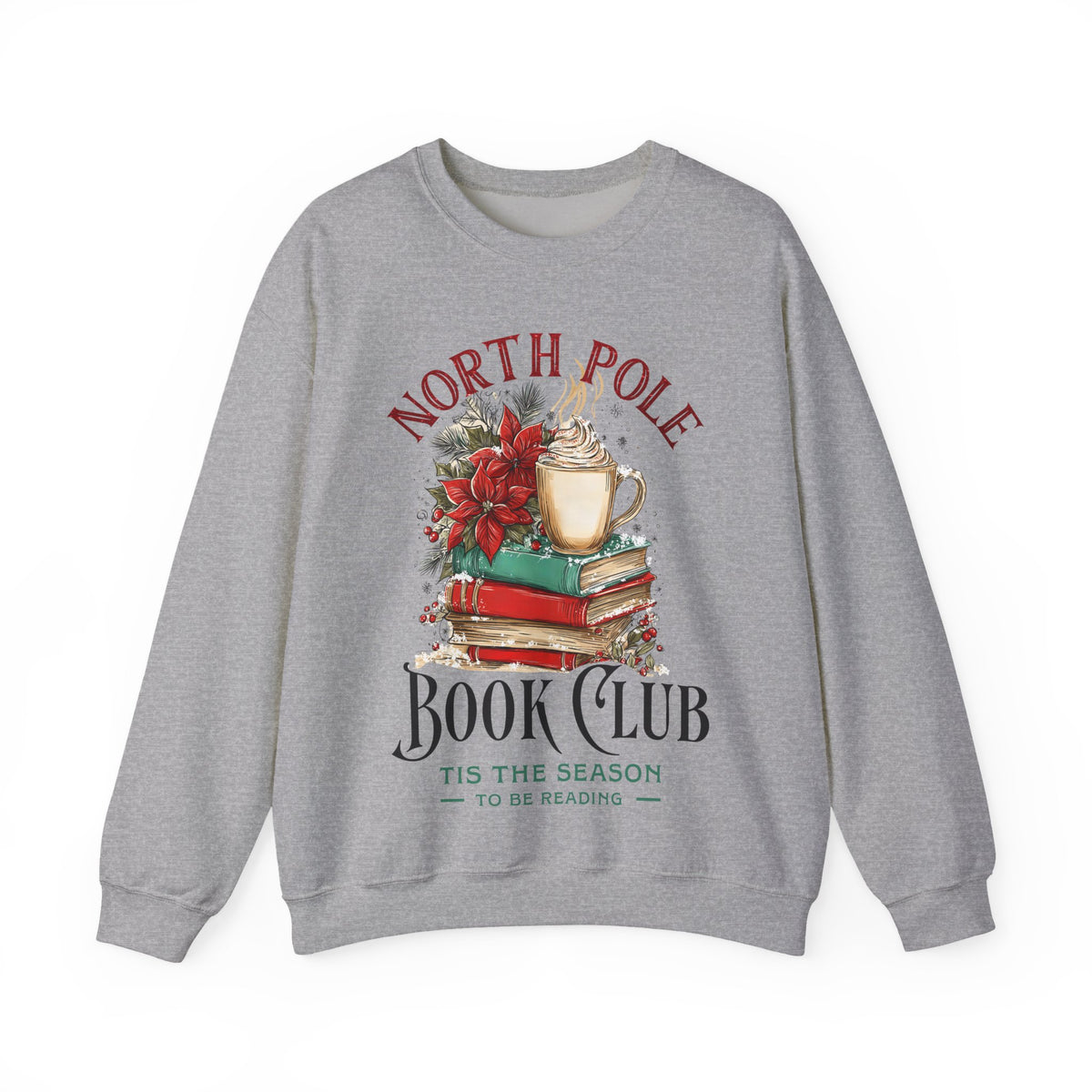 North Pole Book Club – Gildan Heavy Blend | Trendy Women’s Soft Sweatshirt. Direct to Garment. Printed & Shipped in the USA. Unisex Sizes.