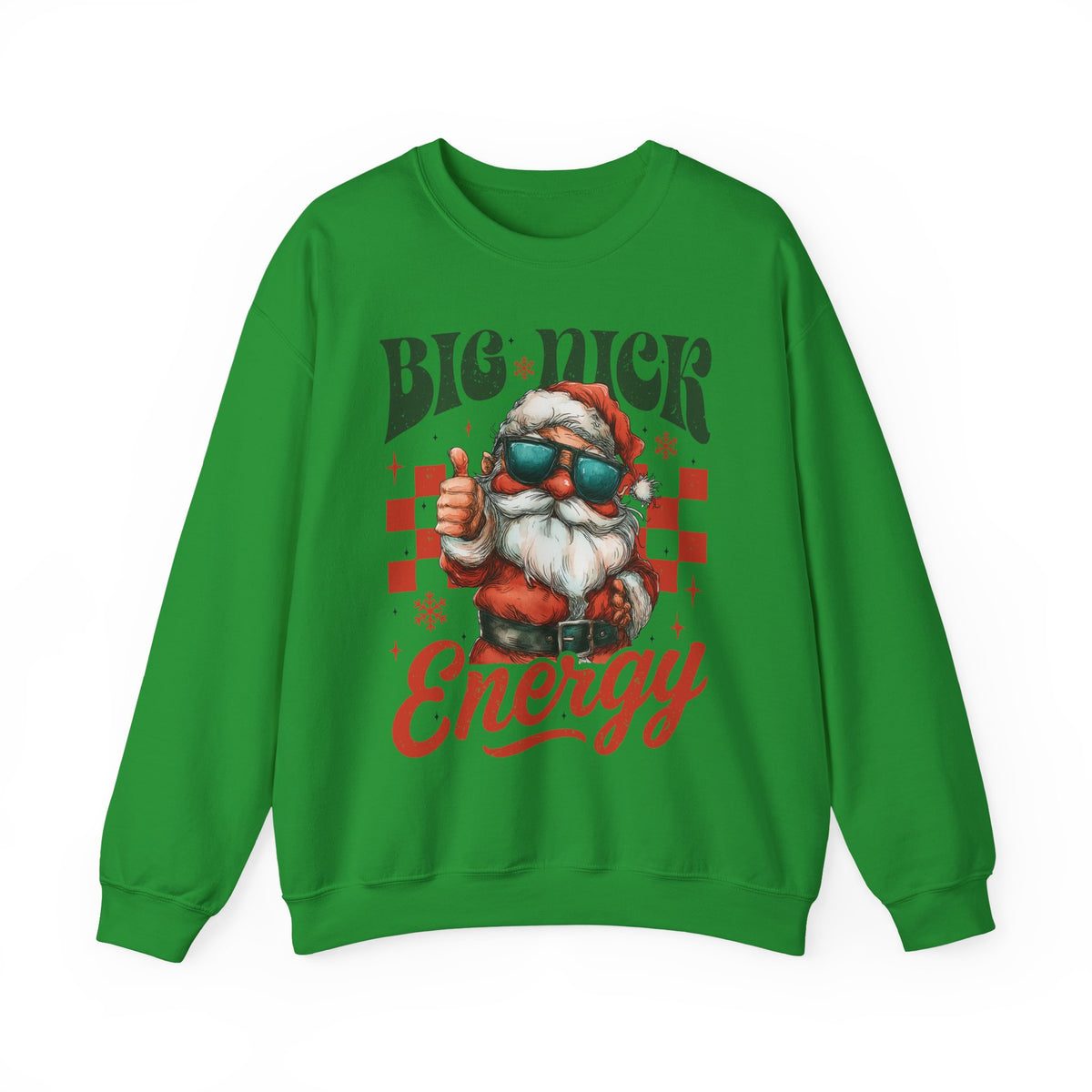 Big Nick Energy - Retro Santa Thumbs Up – Gildan Heavy Blend | Trendy Men's and Women’s Soft Sweatshirt. Direct to Garment. Printed & Shipped in the USA. Unisex Sizes.