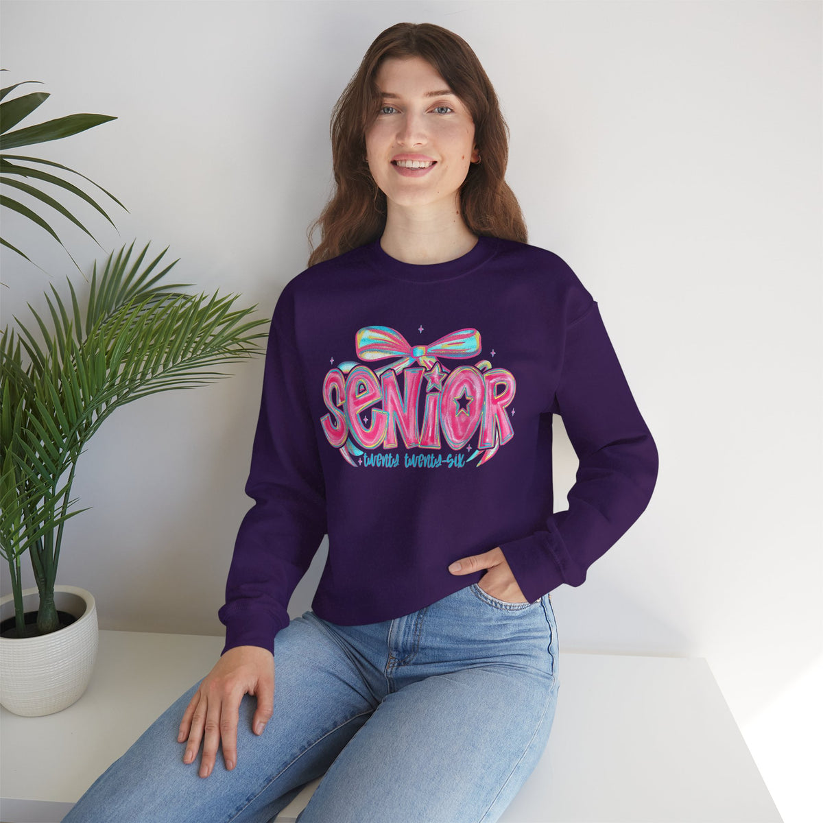 Preppy Senior Coquette 2026 – Gildan Heavy Blend | Trendy Women’s Soft Sweatshirt. Direct to Garment. Printed & Shipped in the USA. Unisex Sizes.