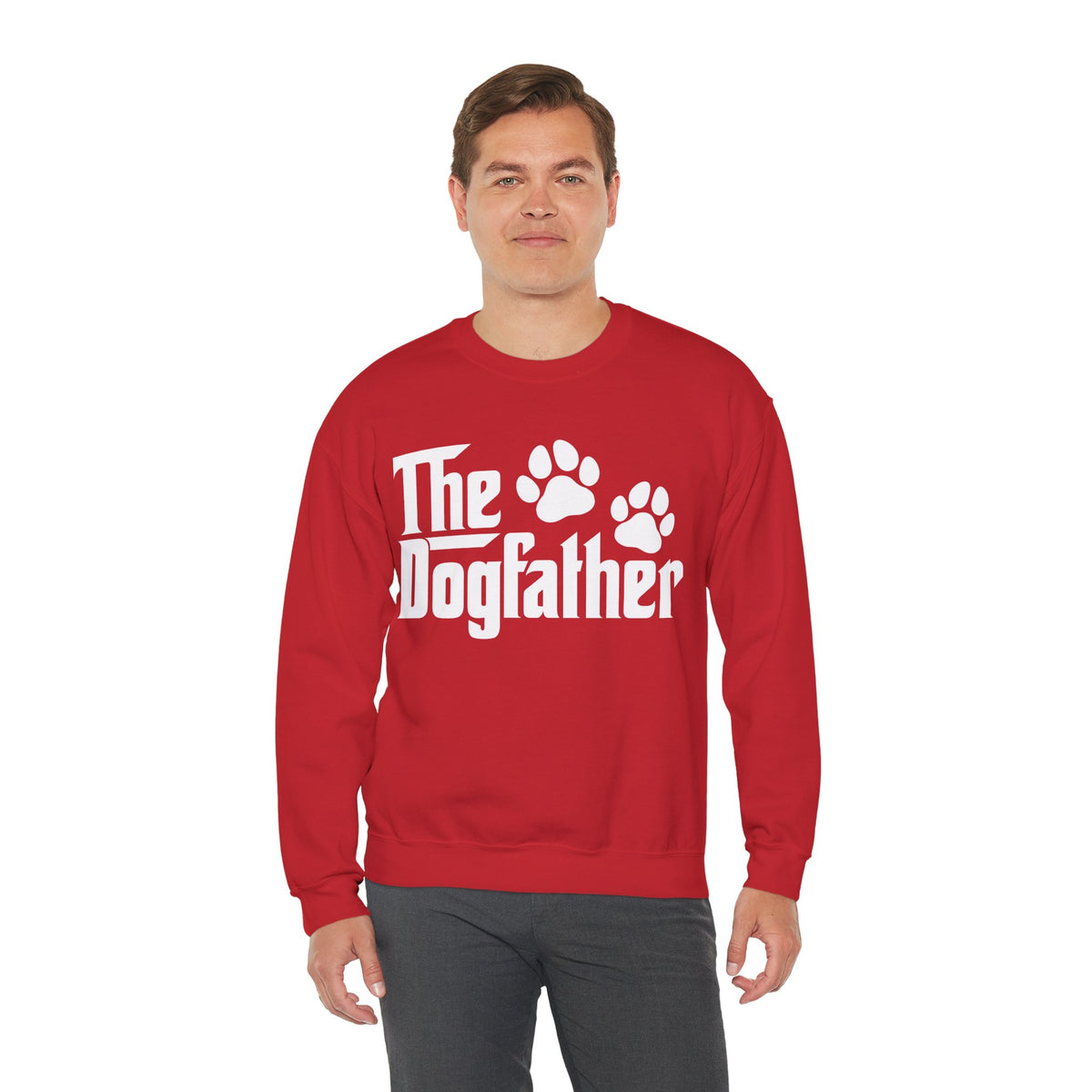 The DogFather – Gildan Heavy Blend | Trendy Men's Soft Sweatshirt. Direct to Garment. Printed & Shipped in the USA. Unisex Sizes.