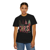 Merry ChrisTmas Christian Faith Graphic - Comfort Colors | Trendy Women's T-Shirt. Direct to Garment. Printed & Shipped in the USA. Unisex Sizes.