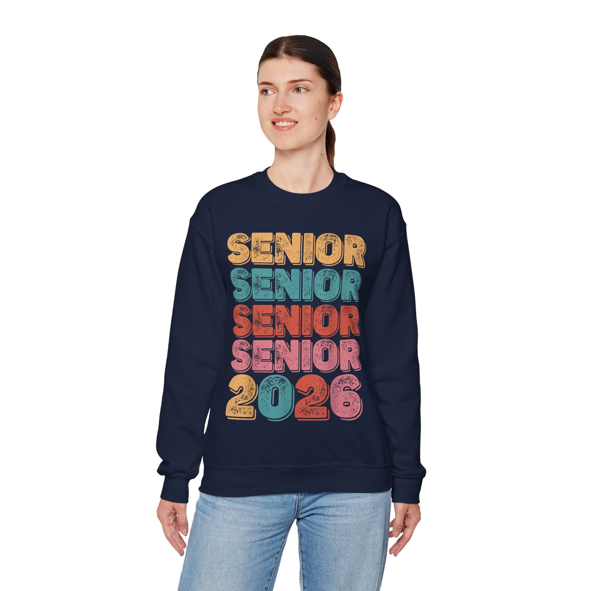 Senior Class of 2026 Retro – Gildan Heavy Blend | Trendy Men's and Women’s Soft Sweatshirt. Direct to Garment. Printed & Shipped in the USA. Unisex Sizes.