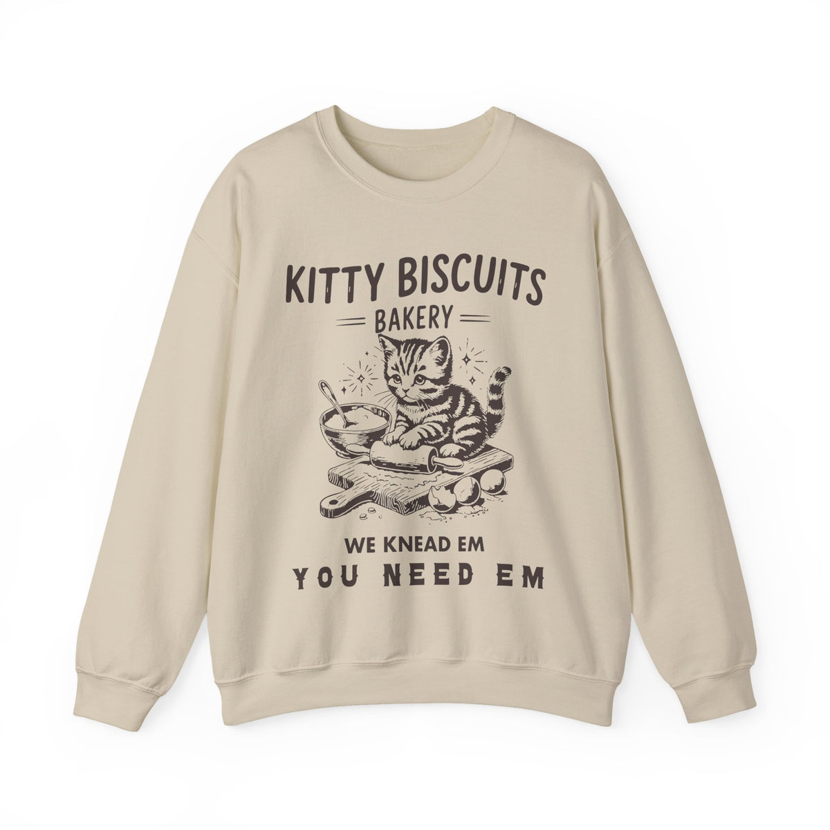 Kitty Biscuits Bakery – Gildan Heavy Blend | Trendy Women’s and Men's Soft Sweatshirt. Direct to Garment. Printed & Shipped in the USA. Unisex Sizes.