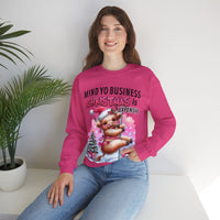 Highland Cow Mind Yo Business Christmas is Expensive – Gildan Heavy Blend | Trendy Women’s Soft Sweatshirt. Direct to Garment. Printed & Shipped in the USA. Unisex Sizes.