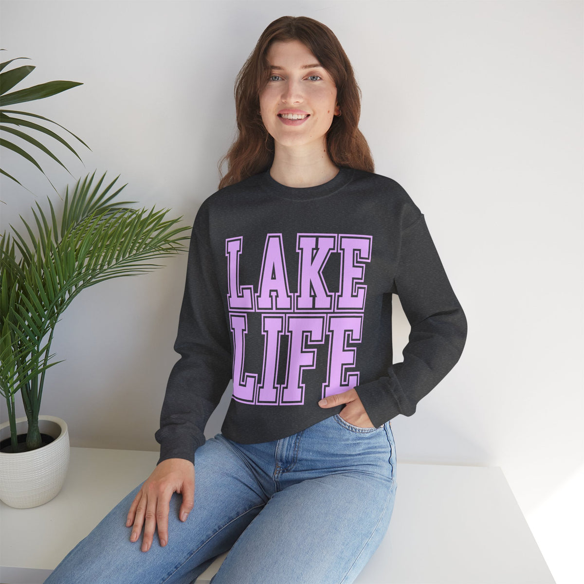 Lake Life – Gildan Heavy Blend | Trendy Men's & Women’s Soft Sweatshirt. Direct to Garment. Printed & Shipped in the USA. Unisex Sizes.