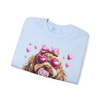 Goldendoodle Love – Gildan Heavy Blend | Trendy Women’s Soft Sweatshirt. Direct to Garment. Printed & Shipped in the USA. Unisex Sizes.