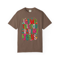 Let Me Tell You About My Jesus - Christmas Faith - Comfort Colors | Trendy Women's T-Shirt. Direct to Garment. Printed & Shipped in the USA. Unisex Sizes.