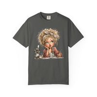 Cute Artist Curly Girl - Comfort Colors | Trendy Women's T-Shirt. Direct to Garment. Printed & Shipped in the USA. Unisex Sizes.