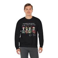 Christmas Cows - Probably Just Gonna Jingle Some Of The Way – Gildan Heavy Blend | Trendy Women’s and Men's Soft Sweatshirt. Direct to Garment. Printed & Shipped in the USA. Unisex Sizes.