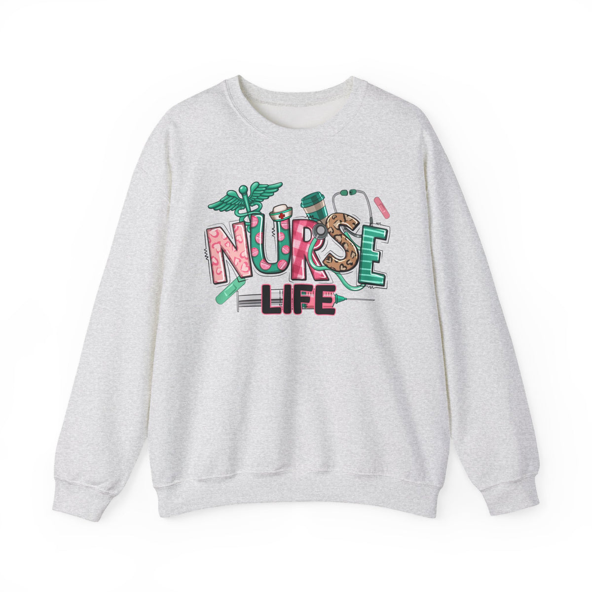 Nurse Life Cute Preppy Healthcare – Gildan Heavy Blend | Trendy Women’s Soft Sweatshirt. Direct to Garment. Printed & Shipped in the USA. Unisex Sizes.