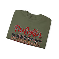 Firefighter Wife Patriotic Flag Lettering for Firefighter Spouse – Gildan Heavy Blend | Trendy Women’s Soft Sweatshirt. Direct to Garment. Printed & Shipped in the USA. Unisex Sizes.