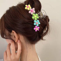 Multi-Color Floral Large Hair Claw Clip