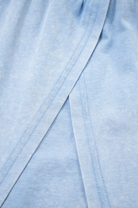 Myosotis 2 Pieces Mineral Wash Cotton Tank Top Lined Split Skirt Set