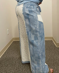 Dilly Dally Denim & Linen Patchwork Pants