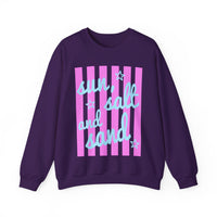 Sun, Salt and Sand – Gildan Heavy Blend | Trendy Women’s Soft Sweatshirt. Direct to Garment. Printed & Shipped in the USA. Unisex Sizes.