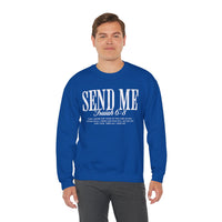 Send Me, Vintage - Faith – Gildan Heavy Blend | Trendy Women’s and Men's Soft Sweatshirt. Direct to Garment. Printed & Shipped in the USA. Unisex Sizes.