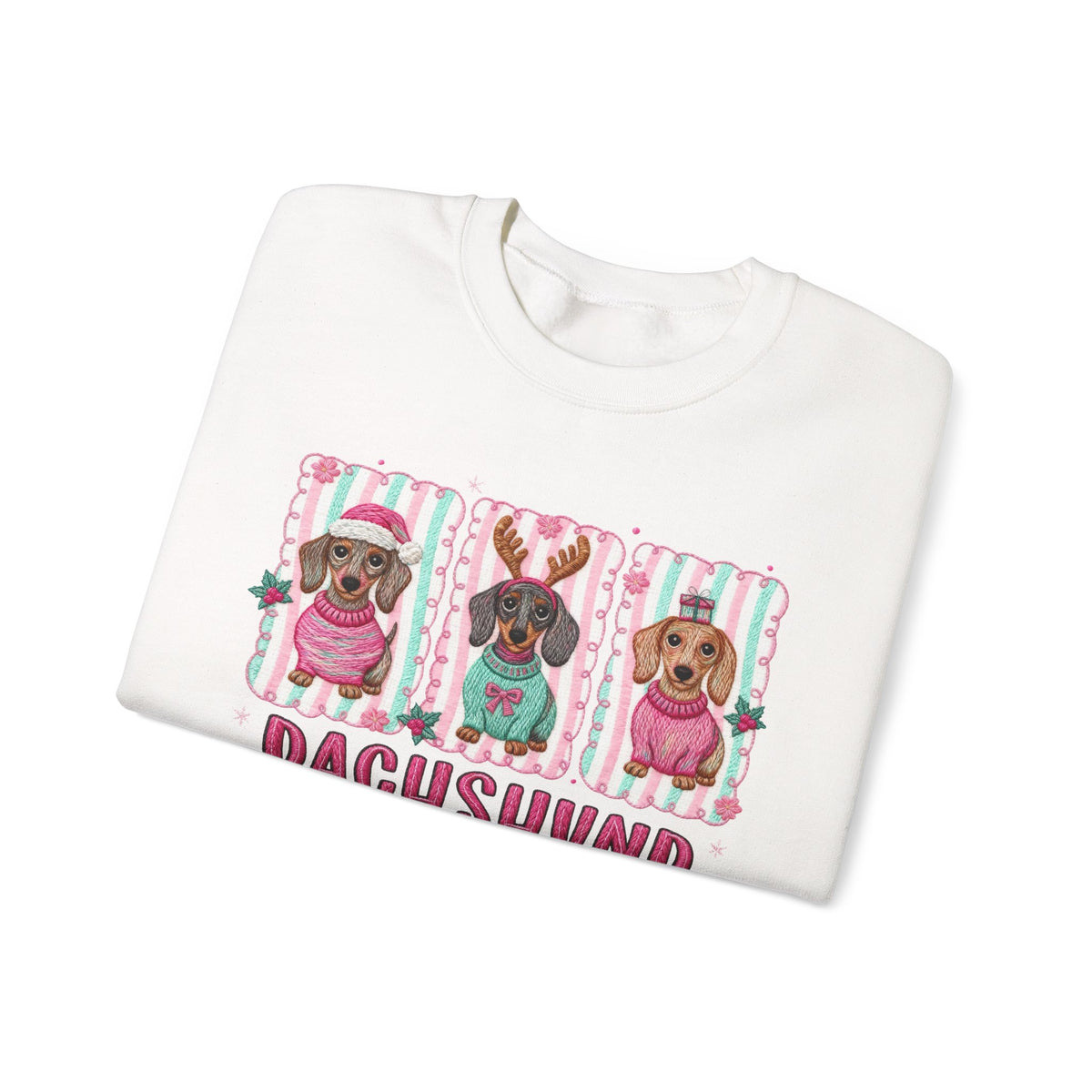 Dachshund Through the Snow – Gildan Heavy Blend | Trendy Women’s Soft Sweatshirt. Direct to Garment. Printed & Shipped in the USA. Unisex Sizes.