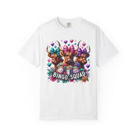 Cute Highland Cows Bingo Squad - Comfort Colors | Trendy Women's T-Shirt. Direct to Garment. Printed & Shipped in the USA. Unisex Sizes.