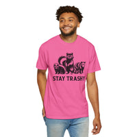 Stay Trashy, Skunk Raccoon Possum - Comfort Colors | Trendy Women's and Men's T-Shirt. Direct to Garment. Printed & Shipped in the USA. Unisex Sizes.