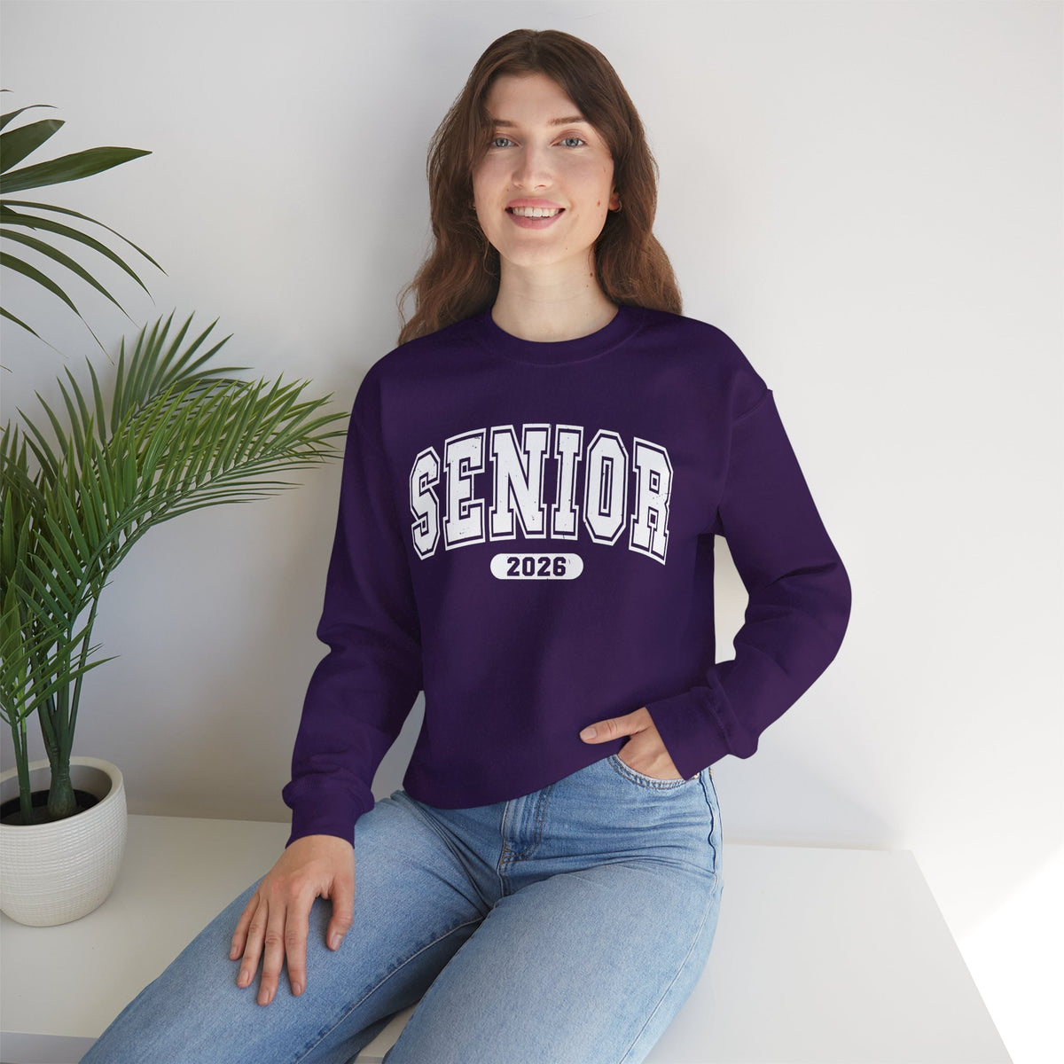 Senior 2026, Varsity – Gildan Heavy Blend | Trendy Women’s and Men's Soft Sweatshirt. Direct to Garment. Printed & Shipped in the USA. Unisex Sizes.