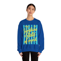Sunshine State of Mind – Gildan Heavy Blend | Trendy Women’s Soft Sweatshirt. Direct to Garment. Printed & Shipped in the USA. Unisex Sizes.