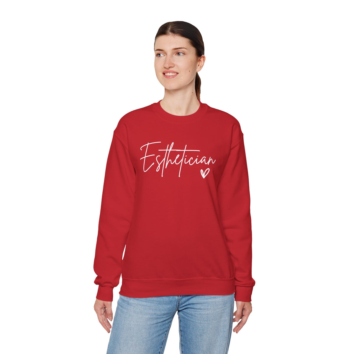 Esthetician Script, Perfect Gift for Your Botox Magician – Gildan Heavy Blend | Trendy Women’s Soft Sweatshirt. Direct to Garment. Printed & Shipped in the USA. Unisex Sizes.