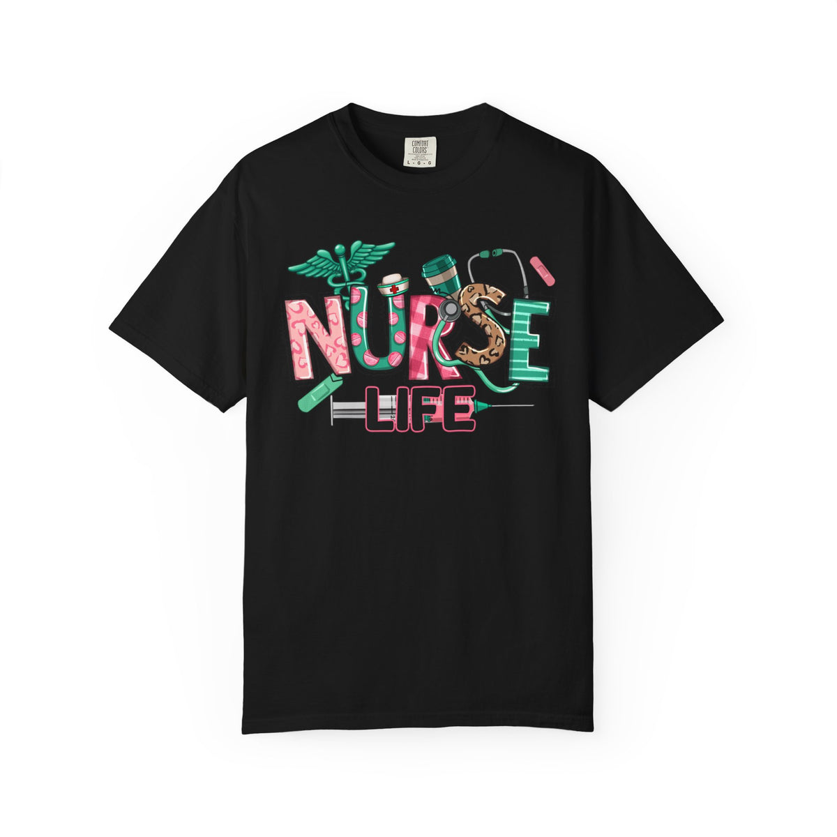 Nurse Life Cute Preppy Healthcare - Comfort Colors | Trendy Women's T-Shirt. Direct to Garment. Printed & Shipped in the USA. Unisex Sizes.