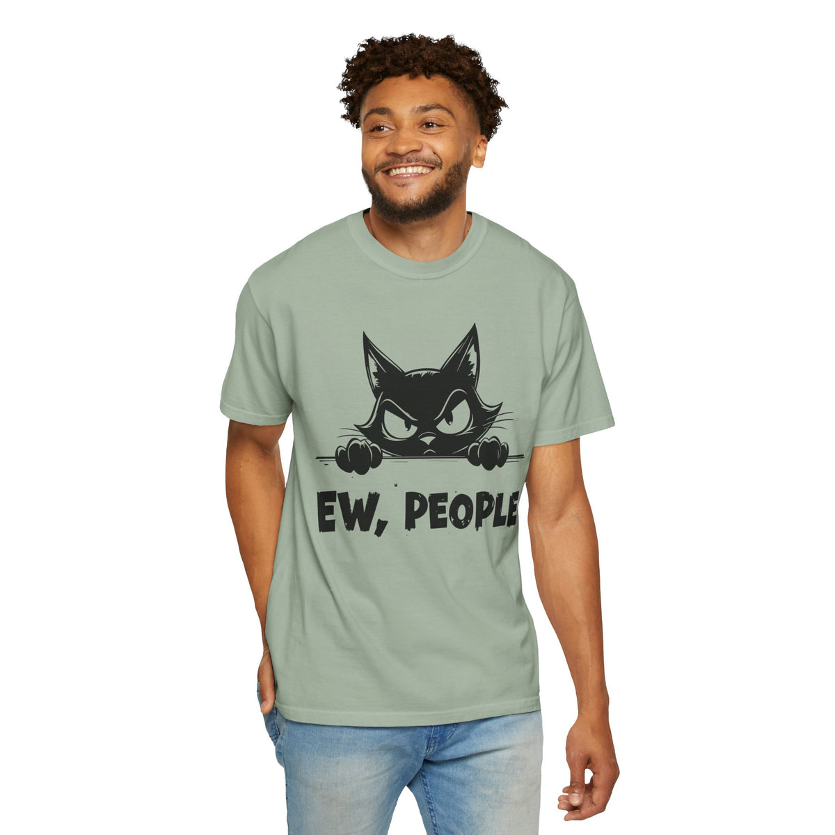 Ew People, Grumpy Cat - Comfort Colors | Funny Unisex T-Shirt. Direct to Garment. Printed & Shipped in the USA. Unisex Sizes.