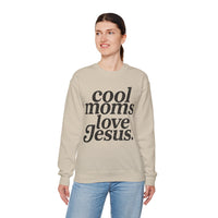 Cool Moms Love Jesus, Vintage – Gildan Heavy Blend | Trendy Women’s Soft Sweatshirt. Direct to Garment. Printed & Shipped in the USA. Unisex Sizes.