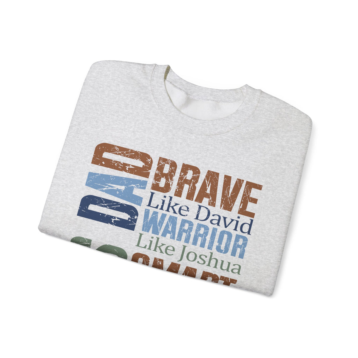 He is Dad: Brave, Warrior, Smart, Wise, Christian Father - Bible Faith – Gildan Heavy Blend | Trendy Men's Soft Sweatshirt. Direct to Garment. Printed & Shipped in the USA. Unisex Sizes.