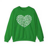 Dog Paw Heart – Gildan Heavy Blend | Trendy Women’s Soft Sweatshirt. Direct to Garment. Printed & Shipped in the USA. Unisex Sizes.