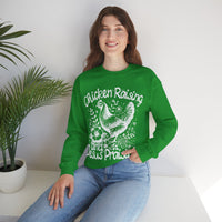 Chicken Raising and Jesus Praising – Gildan Heavy Blend | Trendy Men's and Women’s Soft Sweatshirt. Direct to Garment. Printed & Shipped in the USA. Unisex Sizes.